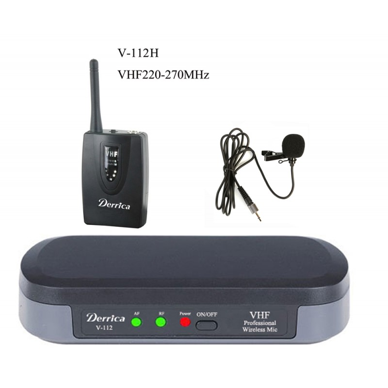 Derrica V-112H VHF Kablosuz Yaka Mikrofon